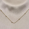 Oro Laminado Basic Necklace, Gold Filled Style Rolo and Ball Design, Polished, Golden Finish, 04.213.0248.24
