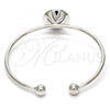 Rhodium Plated Individual Bangle, with Golden Swarovski Crystals, Polished, Rhodium Finish, 07.239.0012.6 (02 MM Thickness, One size fits all)