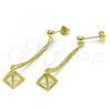 Sterling Silver Long Earring, Polished, Golden Finish, 02.186.0169