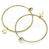 Oro Laminado Medium Hoop, Gold Filled Style with Ivory Pearl, Polished, Golden Finish, 02.63.2744.1.50