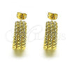 Oro Laminado Stud Earring, Gold Filled Style Polished, Golden Finish, 02.213.0409
