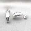 Rhodium Plated Stud Earring, Chunky Design, with White Micro Pave, Polished, Rhodium Finish, 02.195.0309.1