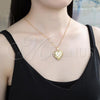 Oro Laminado Pendant Necklace, Gold Filled Style Heart Design, Polished, Golden Finish, 04.117.0006.20