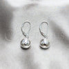 Sterling Silver Dangle Earring, Ball Design, Polished, Silver Finish, 02.401.0091