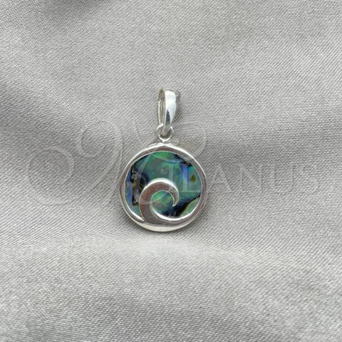 Sterling Silver Fancy Pendant, with Volcano Opal, Polished, Silver Finish, 05.410.0005.2