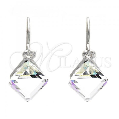 Rhodium Plated Dangle Earring, with Crystal Swarovski Crystals, Polished, Rhodium Finish, 02.239.0002.6