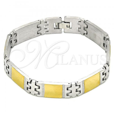 Stainless Steel Solid Bracelet, Polished, Two Tone, 03.114.0316.1.08