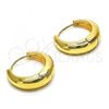 Oro Laminado Huggie Hoop, Gold Filled Style Chunky Design, Polished, Golden Finish, 02.195.0171.20