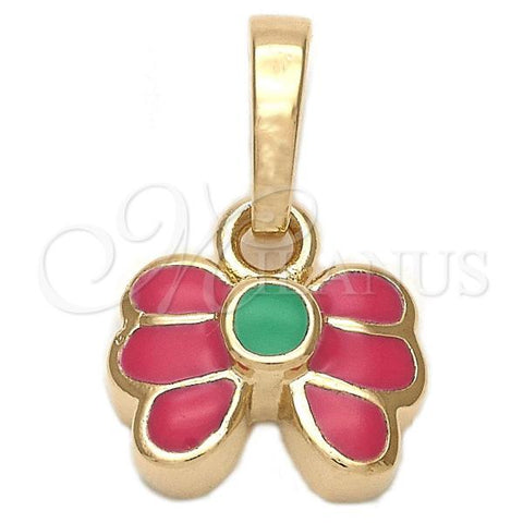 Oro Laminado Fancy Pendant, Gold Filled Style Shoes Design, Multicolor Enamel Finish, Golden Finish, 05.163.0060