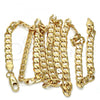 Gold Tone Basic Necklace, Curb Design, Polished, Golden Finish, 04.242.0027.24GT