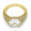 Oro Laminado Multi Stone Ring, Gold Filled Style with White Cubic Zirconia, Polished, Golden Finish, 01.60.0006.07 (Size 7)