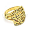 Oro Laminado Elegant Ring, Gold Filled Style Diamond Cutting Finish, Golden Finish, 01.233.0031.07