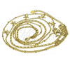 Oro Laminado Fancy Necklace, Gold Filled Style Dolphin and Star Design, Polished, Golden Finish, 04.213.0266.16