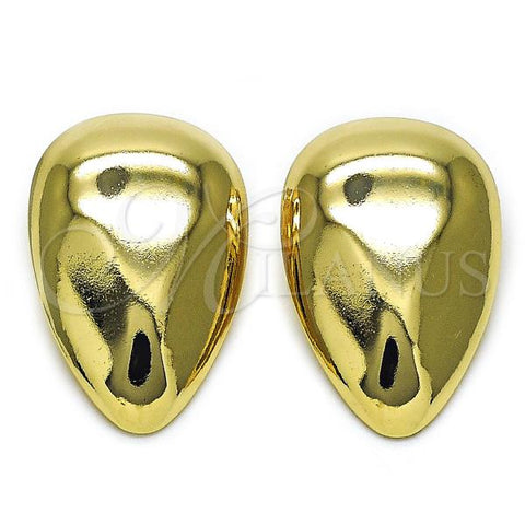 Oro Laminado Stud Earring, Gold Filled Style Teardrop Design, Polished, Golden Finish, 02.385.0031