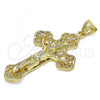 Oro Laminado Religious Pendant, Gold Filled Style Crucifix Design, Polished, Golden Finish, 05.100.0003