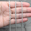 Sterling Silver Basic Necklace, Rope Design, Polished, Silver Finish, 04.420.0037.22
