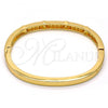 Gold Tone Individual Bangle, with White Crystal, Polished, Golden Finish, 07.252.0029.04.GT (05 MM Thickness, One size fits all)