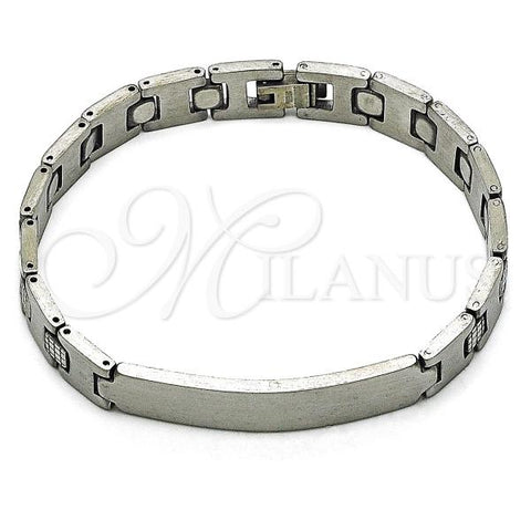 Stainless Steel Solid Bracelet, Polished, Steel Finish, 03.114.0409.08