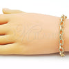 Oro Laminado Fancy Bracelet, Gold Filled Style Polished, Golden Finish, 03.415.0004.07