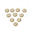 Oro Laminado Cap, Gold Filled Style Flower Design, Diamond Cutting Finish, Golden Finish, 12.63.0020