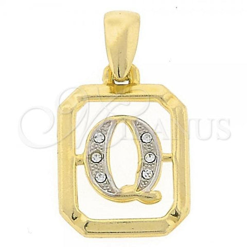 Oro Laminado Fancy Pendant, Gold Filled Style Two Tone, 05.16.0178