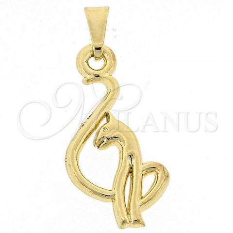 Oro Laminado Fancy Pendant, Gold Filled Style Dolphin Design, Polished, Golden Finish, 05.16.0149
