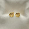 Oro Laminado Stud Earring, Gold Filled Style Polished, Golden Finish, 02.342.0263