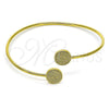 Oro Laminado Individual Bangle, Gold Filled Style with White Micro Pave, Polished, Golden Finish, 07.341.0068