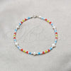 Sterling Silver Fancy Bracelet, Ball Design, with White Pearl and Multicolor Crystal, Polished, Silver Finish, 03.426.0056.07