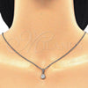 Stainless Steel Pendant Necklace, with White Cubic Zirconia, Polished, Steel Finish, 04.63.1391.18