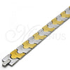 Stainless Steel Solid Bracelet, Polished, Two Tone, 03.114.0221.1.09