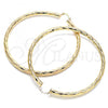 Oro Laminado Extra Large Hoop, Gold Filled Style Hollow Design, Diamond Cutting Finish, Golden Finish, 02.170.0311.90