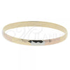 Oro Laminado Individual Bangle, Gold Filled Style Diamond Cutting Finish, Tricolor, 03.63.0022 (06 MM Thickness, Size 5 - 2.50 Diameter)