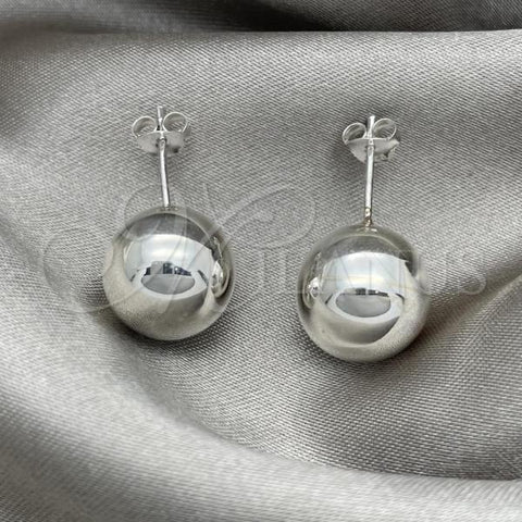 Sterling Silver Stud Earring, Ball Design, Polished, Silver Finish, 02.401.0055.12