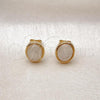 Oro Laminado Stud Earring, Gold Filled Style with Ivory Opal, Polished, Golden Finish, 02.342.0354