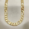Oro Laminado Basic Necklace, Gold Filled Style Figaro Design, Polished, Golden Finish, 04.213.0284.24