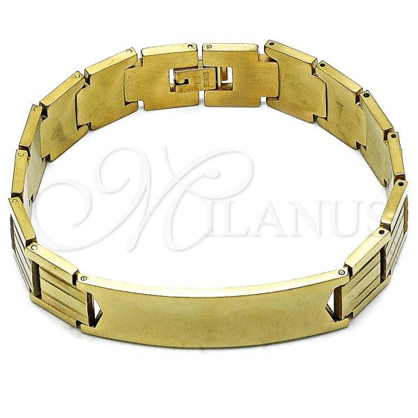 Stainless Steel Solid Bracelet, Polished, Golden Finish, 03.114.0355.3.08