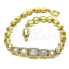 Oro Laminado Fancy Bracelet, Gold Filled Style with White Cubic Zirconia, Polished, Golden Finish, 03.283.0089.07