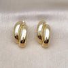 Oro Laminado Stud Earring, Gold Filled Style Polished, Golden Finish, 02.213.0635