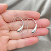 Sterling Silver Dangle Earring, Teardrop Design, Polished, Silver Finish, 02.393.0019
