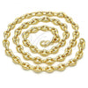 Oro Laminado Basic Necklace, Gold Filled Style Puff Mariner Design, Polished, Golden Finish, 04.63.1310.20