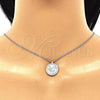 Sterling Silver Pendant Necklace, with White Cubic Zirconia, Polished, Rhodium Finish, 04.336.0209.16