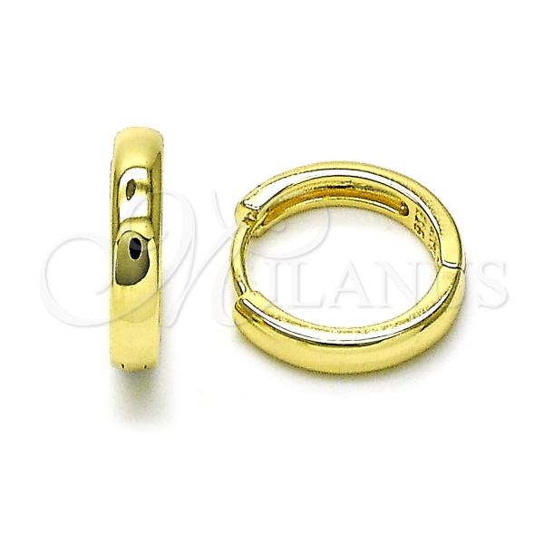 Oro Laminado Huggie Hoop, Gold Filled Style Polished, Golden Finish, 02.213.0703.16
