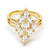 Oro Laminado Multi Stone Ring, Gold Filled Style with White Cubic Zirconia, Polished, Golden Finish, 01.210.0054.08 (Size 8)