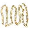 Gold Tone Basic Necklace, Figaro Design, Polished, Golden Finish, 04.242.0017.28GT