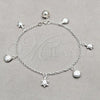 Sterling Silver Fancy Bracelet, Turtle and Shell Design, Polished, Silver Finish, 03.409.0114.08