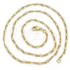 Oro Laminado Basic Necklace, Gold Filled Style Figaro Concave Design, Polished, Golden Finish, 04.213.0069.22