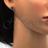 Stainless Steel Stud Earring, Ball Design, with Blue Topaz Crystal, Polished, Golden Finish, 02.271.0010.6