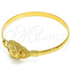 Oro Laminado Individual Bangle, Gold Filled Style Lion Design, Polished, Golden Finish, 07.192.0033.04 (05 MM Thickness, Size 4 - 2.25 Diameter)