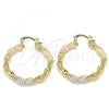 Oro Laminado Medium Hoop, Gold Filled Style Polished, Tricolor, 02.170.0348.30